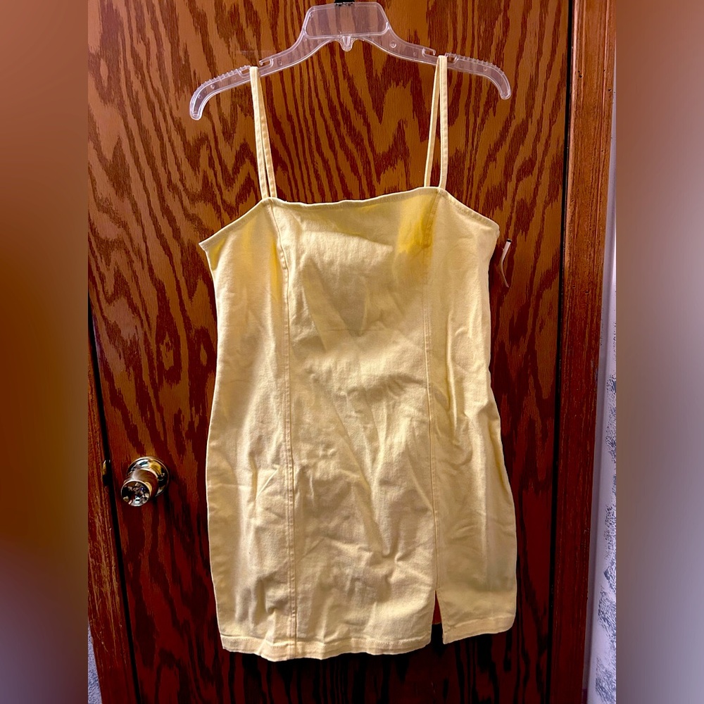 H&M Divided Yellow Spaghetti Strap Dress